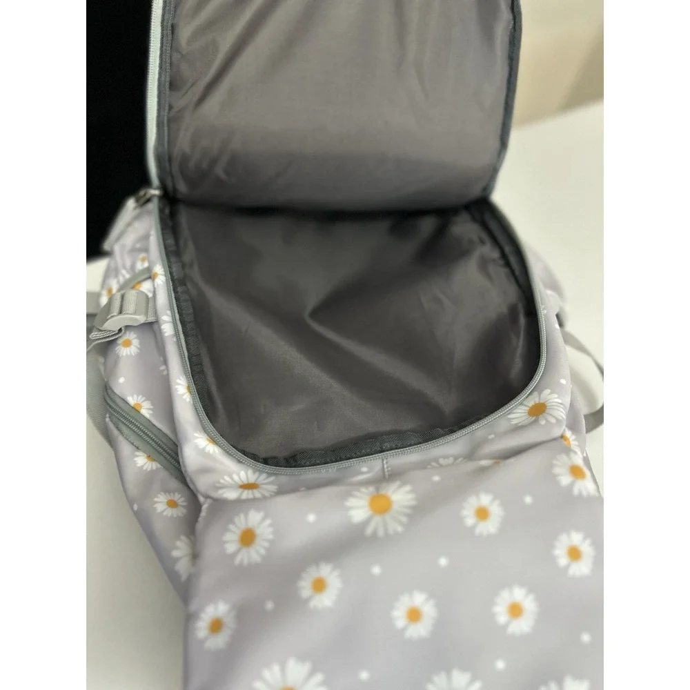Aamytike Gray Daisy‑Print Backpack